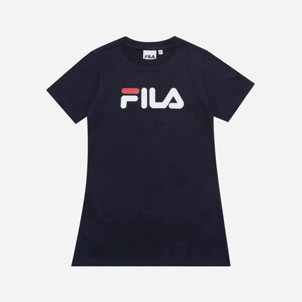 Fila Uno S/S Girl's T-Shirts - Navy,NZ 129-28976